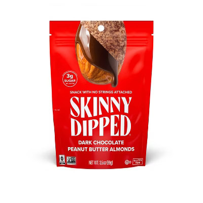 SkinnyDipped Candy Dark Chocolate Peanut Butter Almonds - 3.5oz | Target