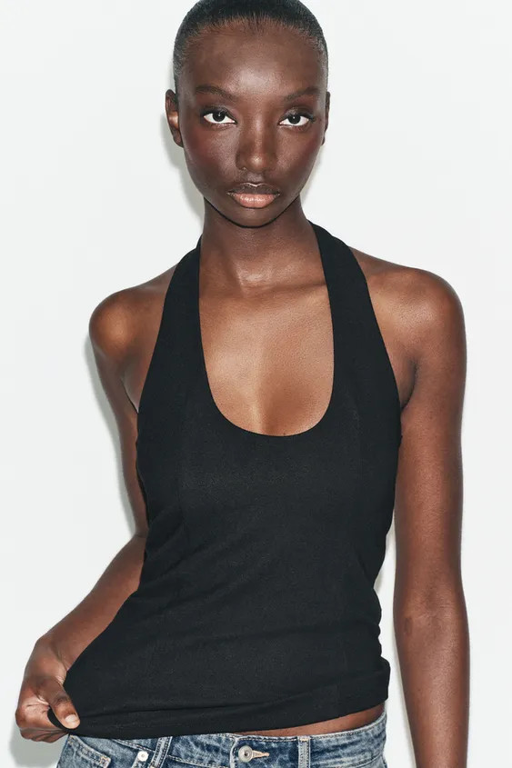 CREPE HALTER TOP | Zara US