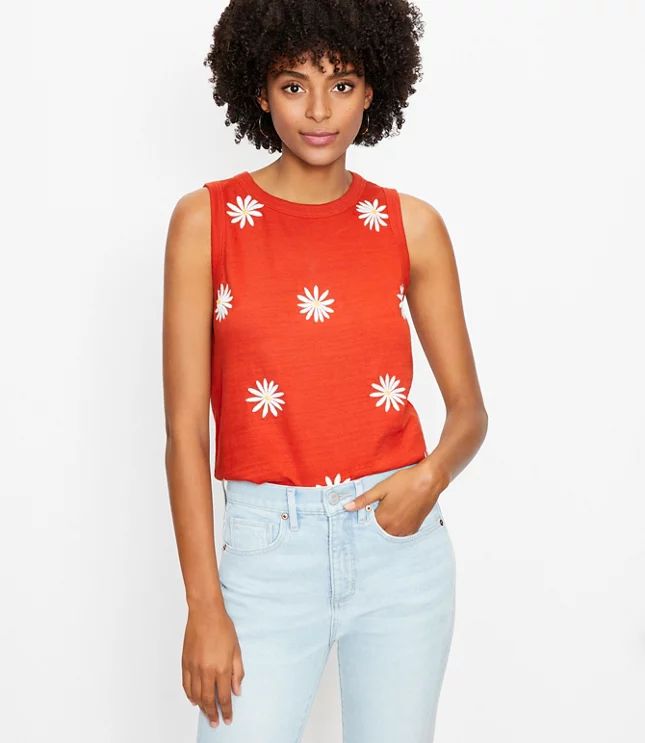 Daisy Relaxed Crew Neck Tank | LOFT