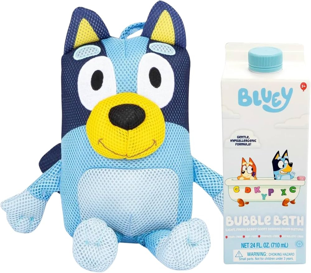 Jay Franco Bluey Bath Buddy with Fresh Berry Scented Bubble Bath Set, 24 fl oz | Amazon (US)