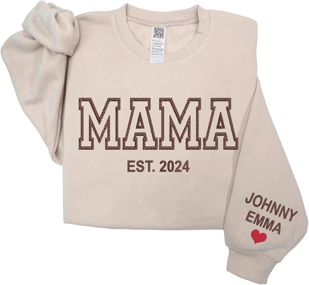 Love Signal Personalized Embroidered Grandma Crewneck Sweatshirt, Mothers Day Shirt, Mama Sweatsh... | Amazon (US)