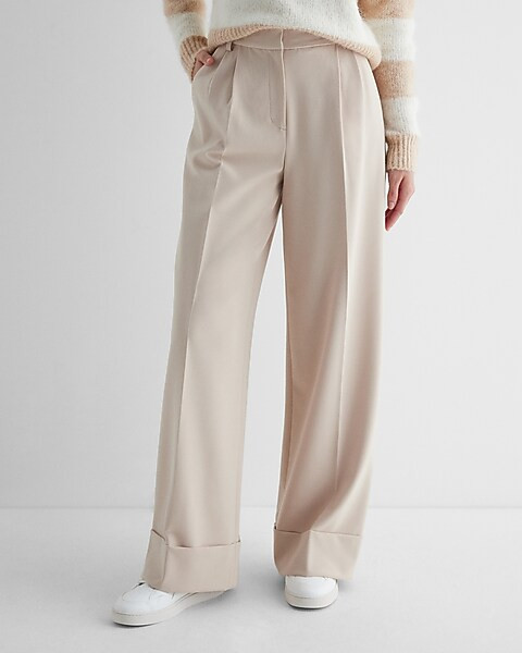 Stylist Super High Waisted Pleated Wide Leg Pant | Express