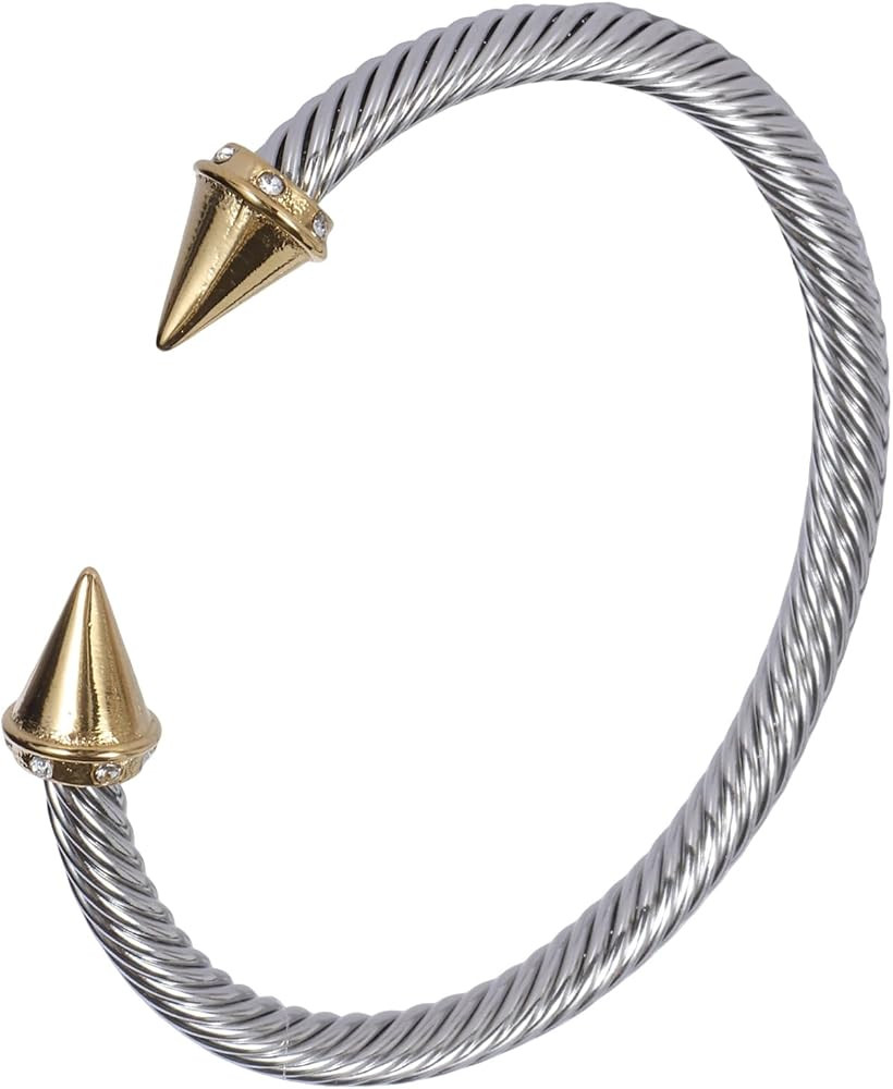 Decpro Exquisite Vintage Twisted Cable Cuff Bangle, Adjustable Stainless Steel Bracelet for Women... | Amazon (US)