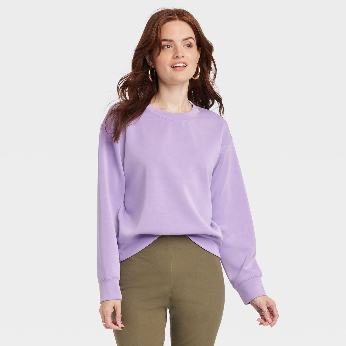 Women's Sandwash Sweatshirt - A New Day™ Green XL | Target