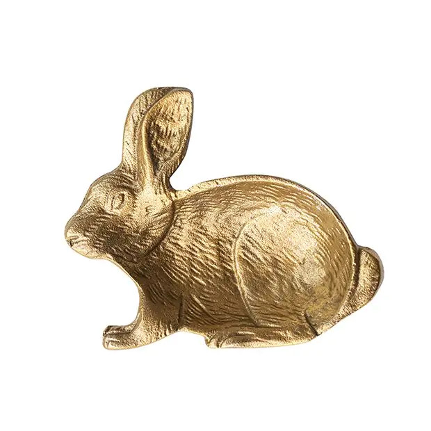 Gold Finish Decorative Rabbit Dish Set of 2 | Antique Farm House