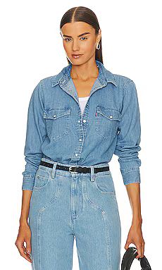 LEVI'S Iconic Western Button Down Shirt in Old 517 Blue 2 from Revolve.com | Revolve Clothing (Global)