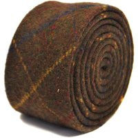 Chocolate Brown, Blue Checked 100% Tweed Wool Tie By Frederick Thomas Ft2143 | Etsy (UK)