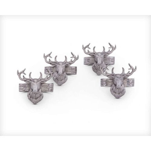 Arthur Court Forest Napkin Rings Elk Head | Gracious Style