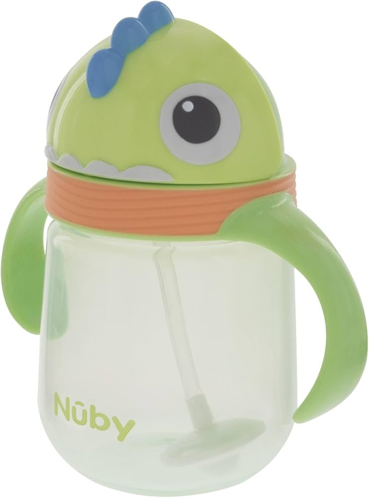 Nuby No-Spill Clik-it Silicone Straw Toddler Cup - 8 oz - 360 Weighted Straw Toddler Sippy Cup fo... | Amazon (US)