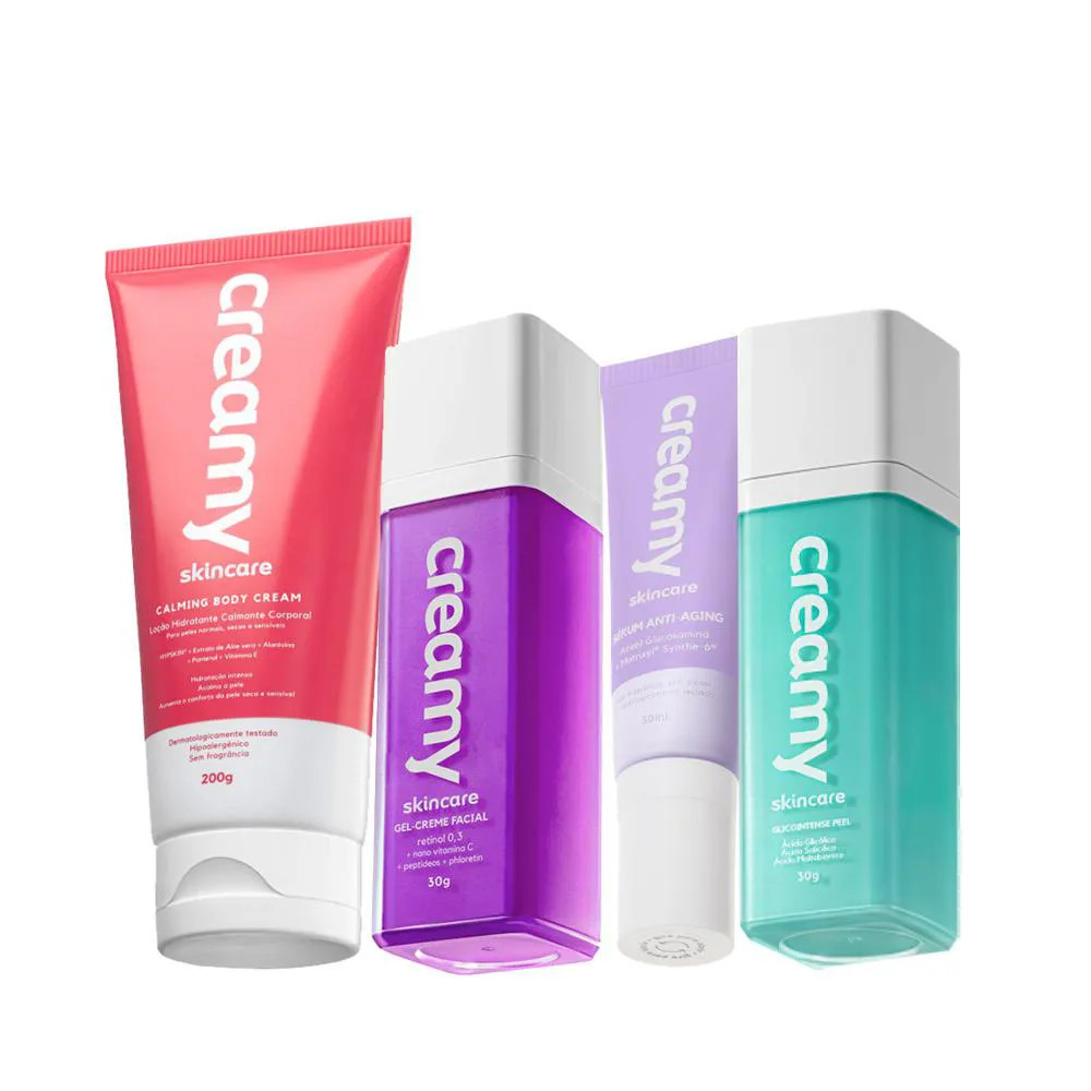 Kit Creamy Gel-Creme Retinol Peel E Calming Corporal (4 Produtos) | DrogaRaia (BR)