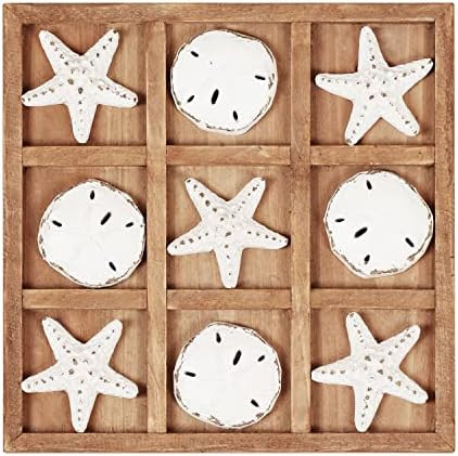 NIKKY HOME Wood Board Travel Game Beach Tic Tac Toe for Fun Coastal Beach House Coffee Table Deco... | Amazon (US)