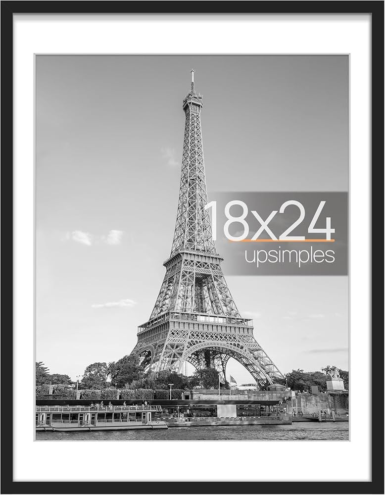 upsimples 18x24 Picture Frame, Display Pictures 16x20 with Mat or 18x24 Without Mat, Wall Hanging... | Amazon (US)