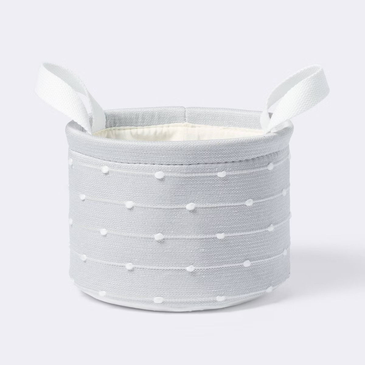 Small Round Bin with Slub Stitching - Gray - Cloud Island™ | Target