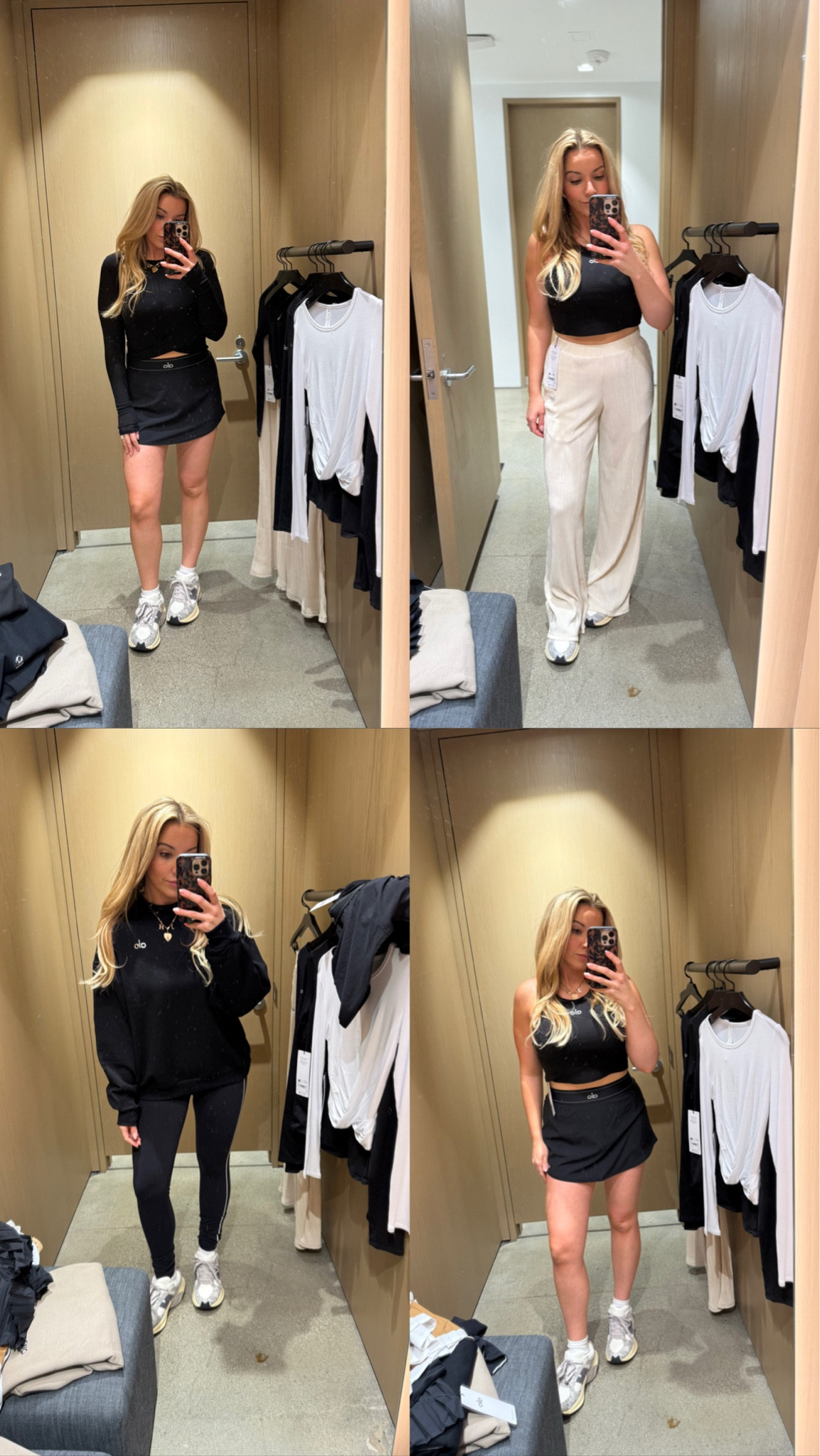 Alo yoga basics tanks skort leggings sweatshirt pants long sleeve crop top ootd 