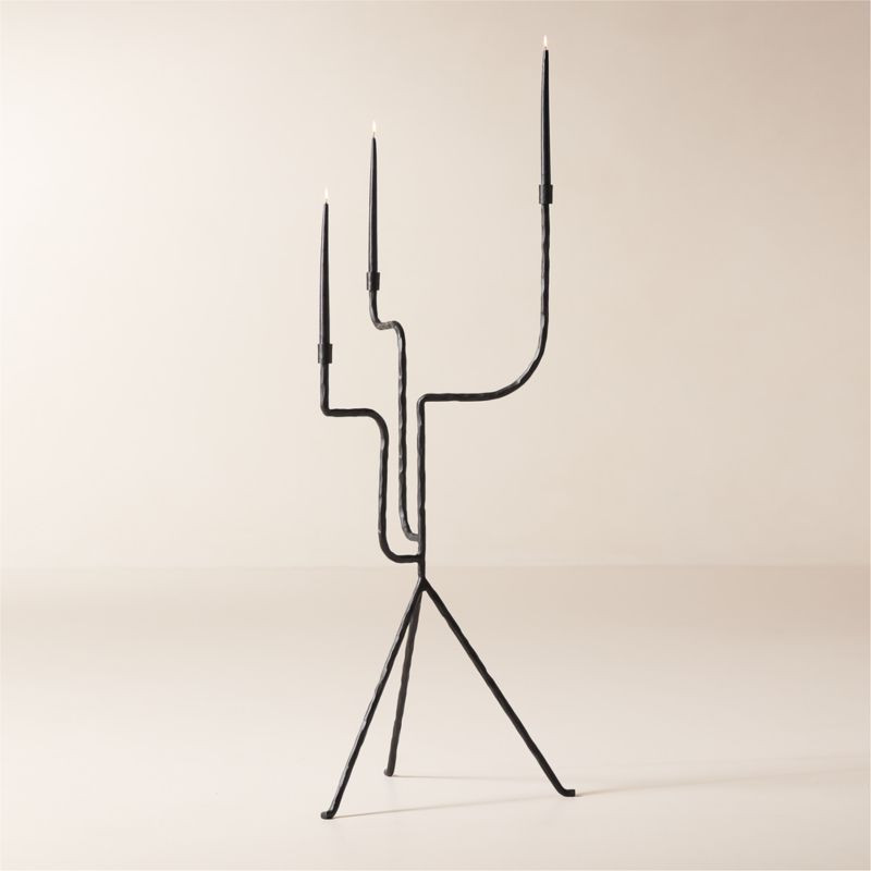 Lochan Wrought Iron Tripod Candelabra + Reviews | CB2 | CB2
