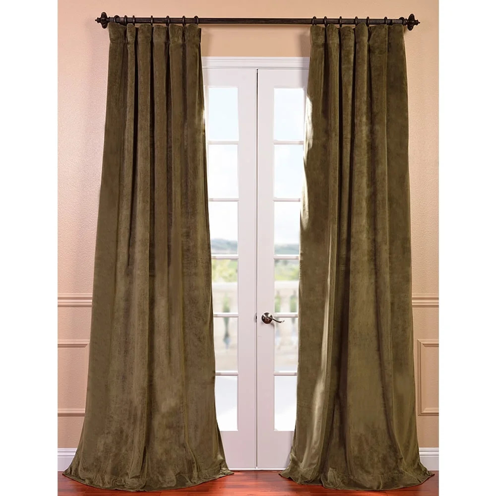 Exclusive Fabrics Signature Hunter Green Velvet Blackout Curtain Panel 108 Inches 108 Inches | Walmart (US)