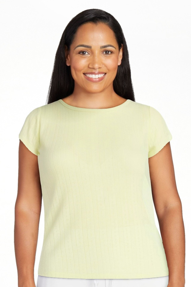 Free Assembly Women's and Women's Plus Pointelle Mini Tee with Short Sleeves, Sizes XS-4X | Walmart (US)
