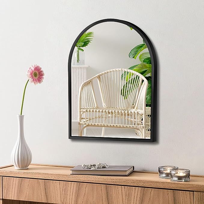 10x13 inch Black Small Arched Mirror for Bathroom Vanity Mirror or Wall Decor Arch Mirror Brushed... | Amazon (US)