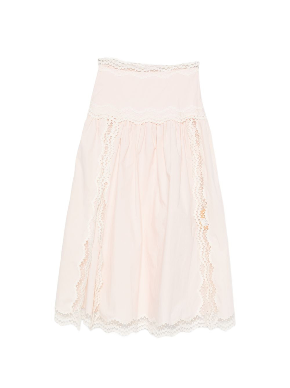 SANDRO maxi cotton skirt with trim - Pink | Farfetch Global