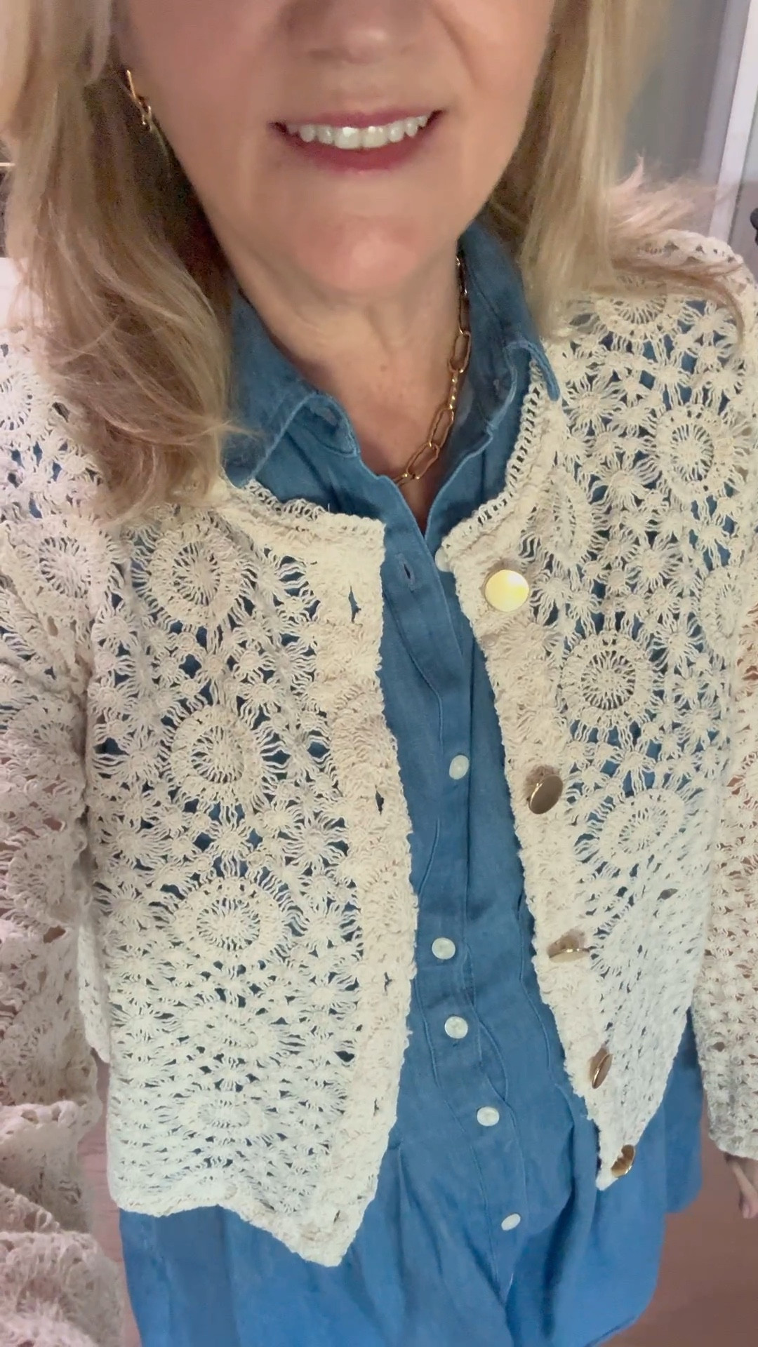 Obsessed with this crochet cardigan!  Spring outfit 

#LTKSeasonal #LTKMidsize #LTKMothersDay