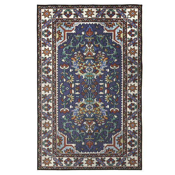 Machine Washable Rug, Boho Area Rug, Vintage Oriental Distressed Medallion Pattern Boho Area Rug ... | Walmart (US)