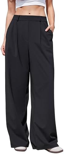 MOOSLOVER Women Wide Leg Dress Pants Stretch Pull On High Waisted Work Pants Business Casual Trou... | Amazon (US)
