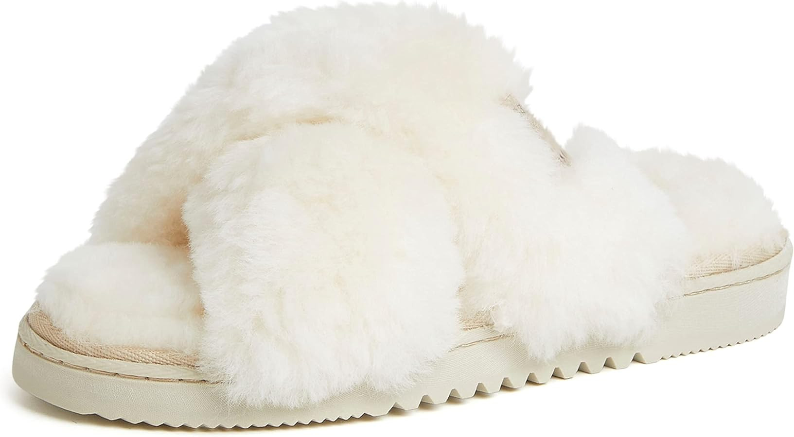 Fireside by Dearfoams Women's Newcastle Crossband All Over Shearling Easy on/Off Slide Slipper | Amazon (CA)