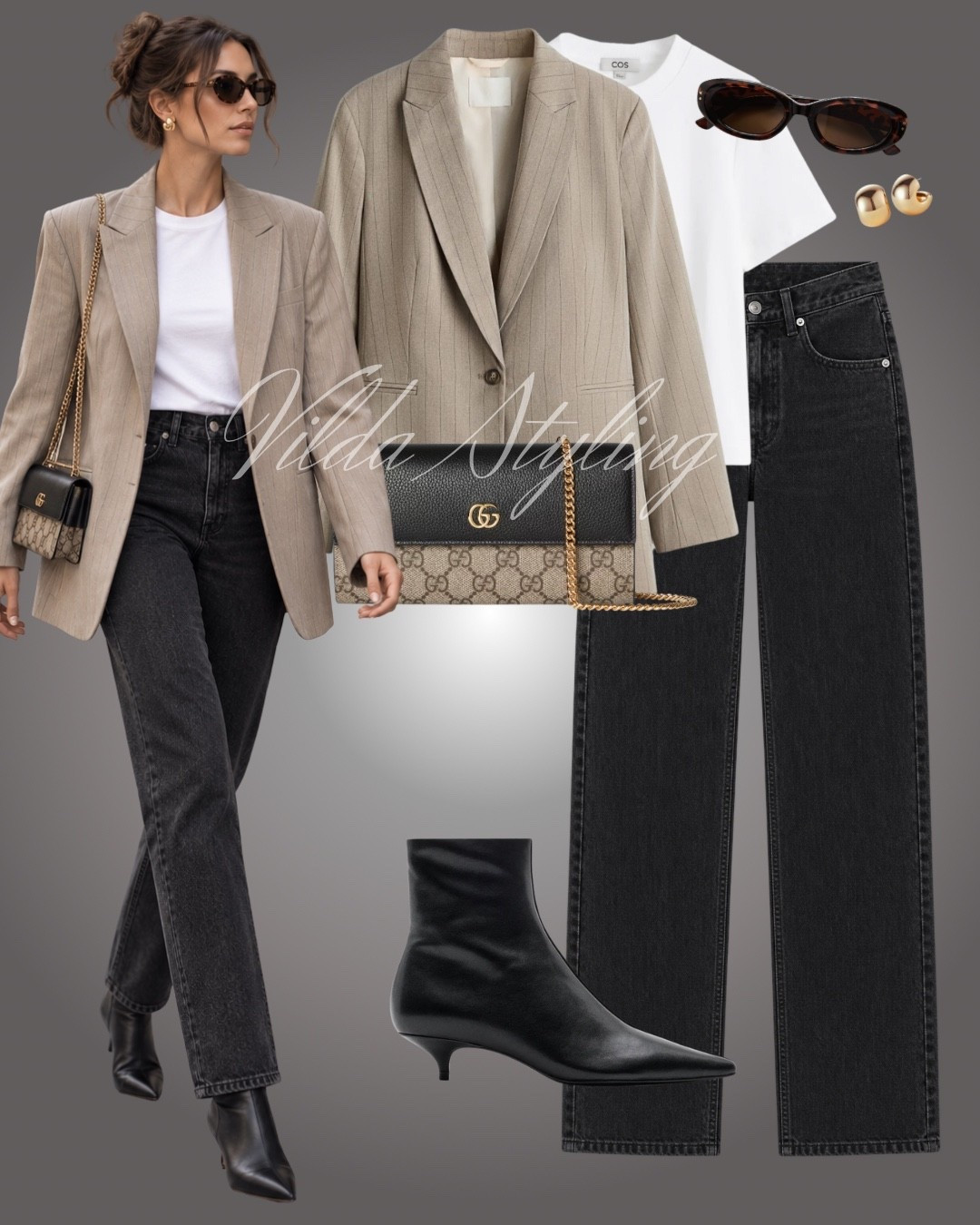 Chic blazer style for fall 🤎 A classic pinstripe blazer paired with a white tee, black jeans and sleek ankle boots—the perfect polished everyday look. ✨#LTKSeasonal #FallOutfit #BlazerStyle

#LTKstyletip #LTKworkwear #LTKautumn #LTKworkwear #LTKstyletip