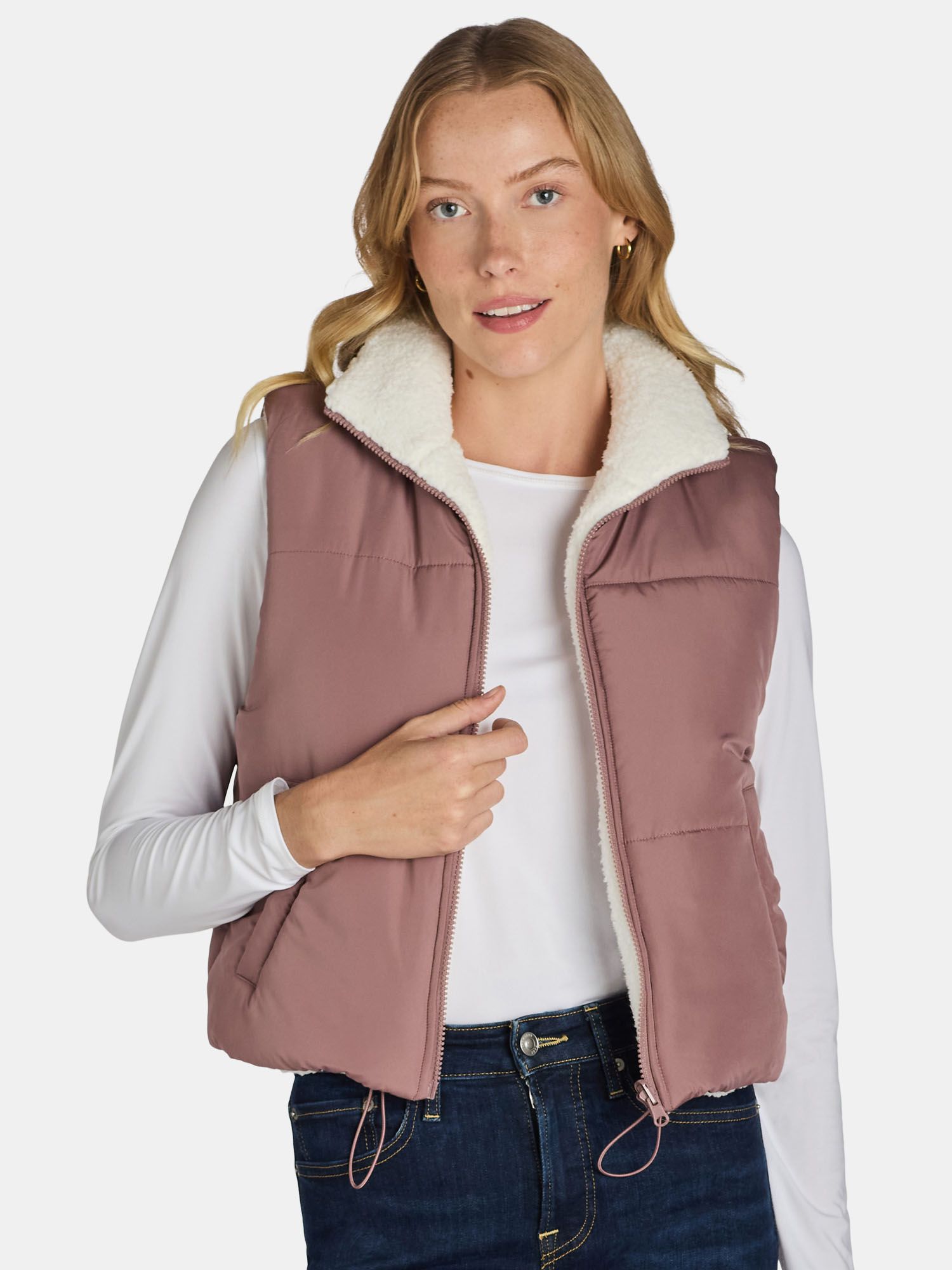 No Boundaries Reversible Vest, Women's - Walmart.com | Walmart (US)