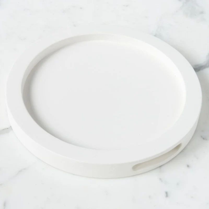 White Round Nesting Tray (2 Sizes) | Linen & Flax Co