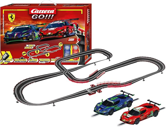 Carrera GO Electric Powered Slot Car Racing Kids Toy Race Track Set 1:43 Scale, Ferrari Power Rac... | Amazon (US)