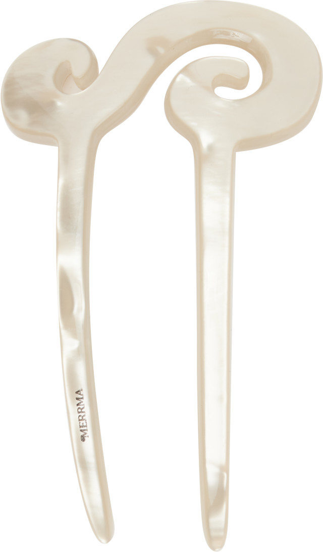 MERRMA - SSENSE Exclusive Off-White Spiral French Hair Pin | SSENSE