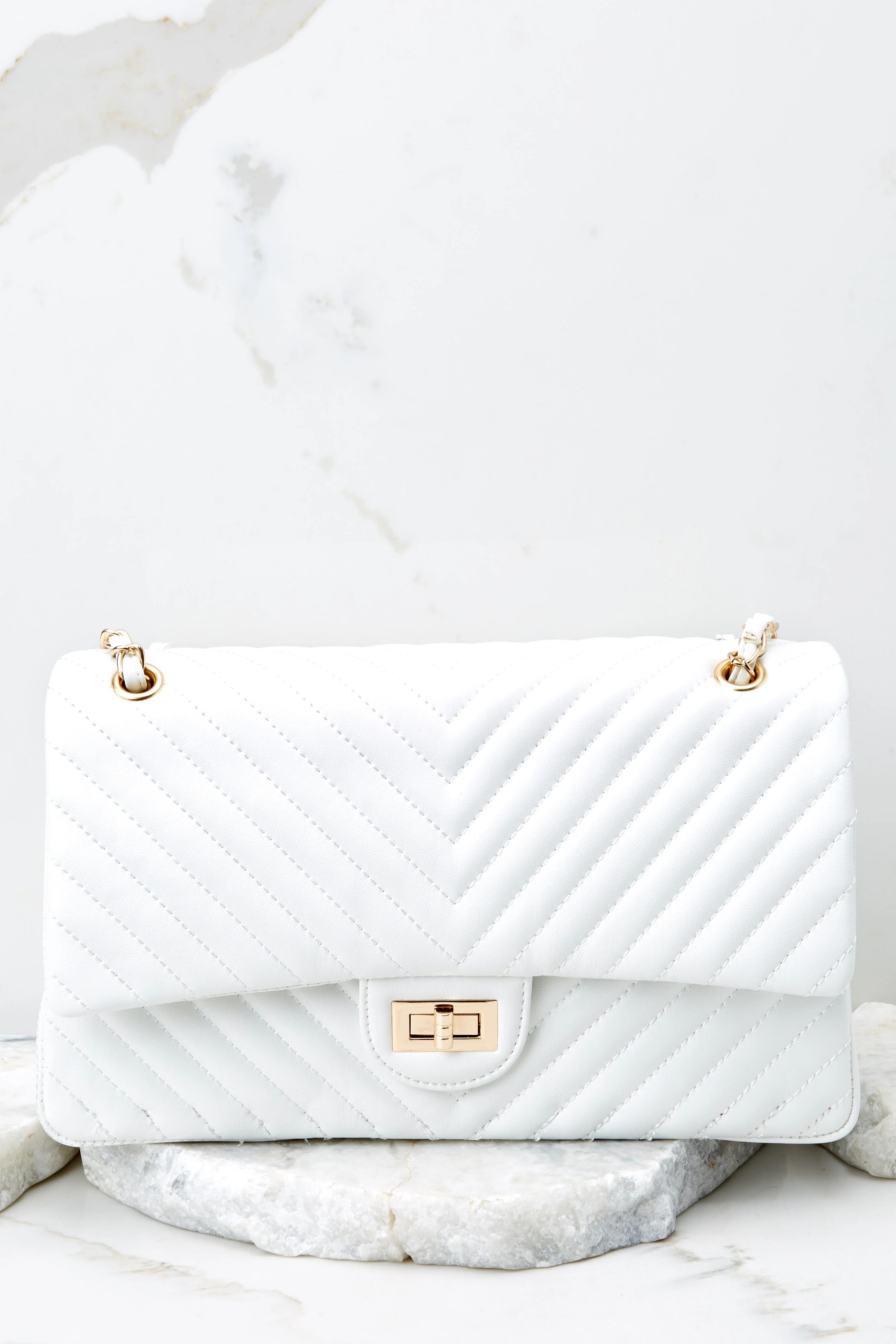 Polished And Poised White Bag | Red Dress 