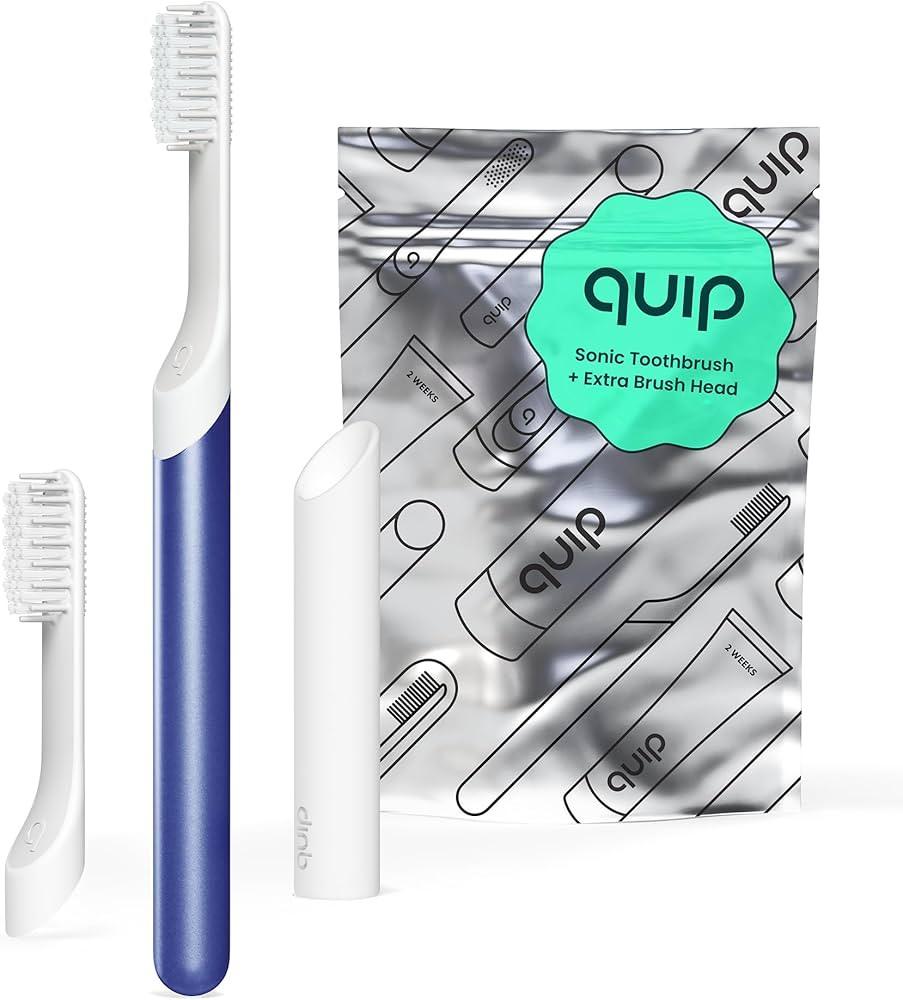 Quip Sonic Toothbrush for Adults with Timer - Includes Extra Brush Head and Travel Cover Mount - ... | Amazon (US)