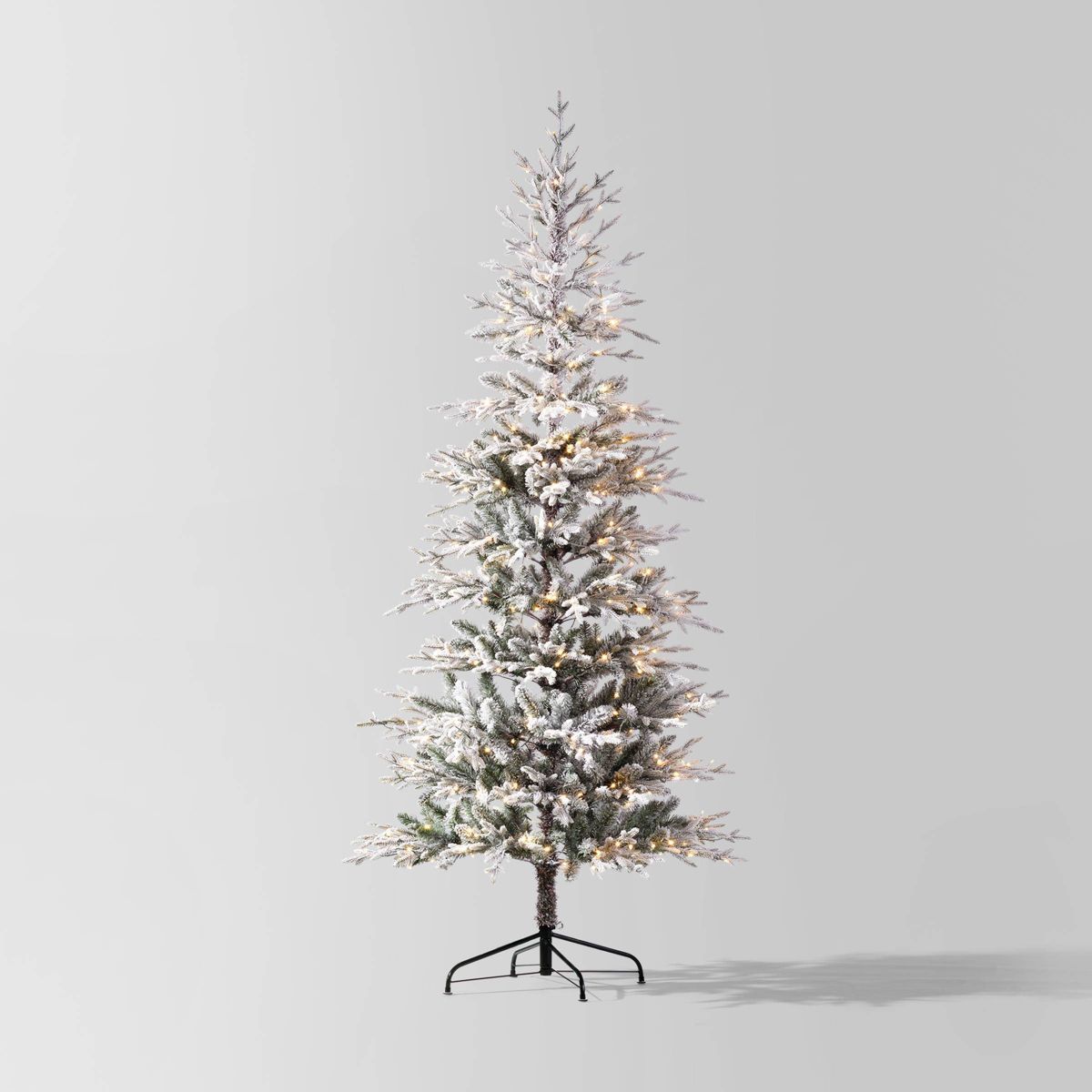 7.5' Pre-lit Glitter Flocked Indexed Balsam Fir Artificial Christmas Tree Pure White Lights - Won... | Target