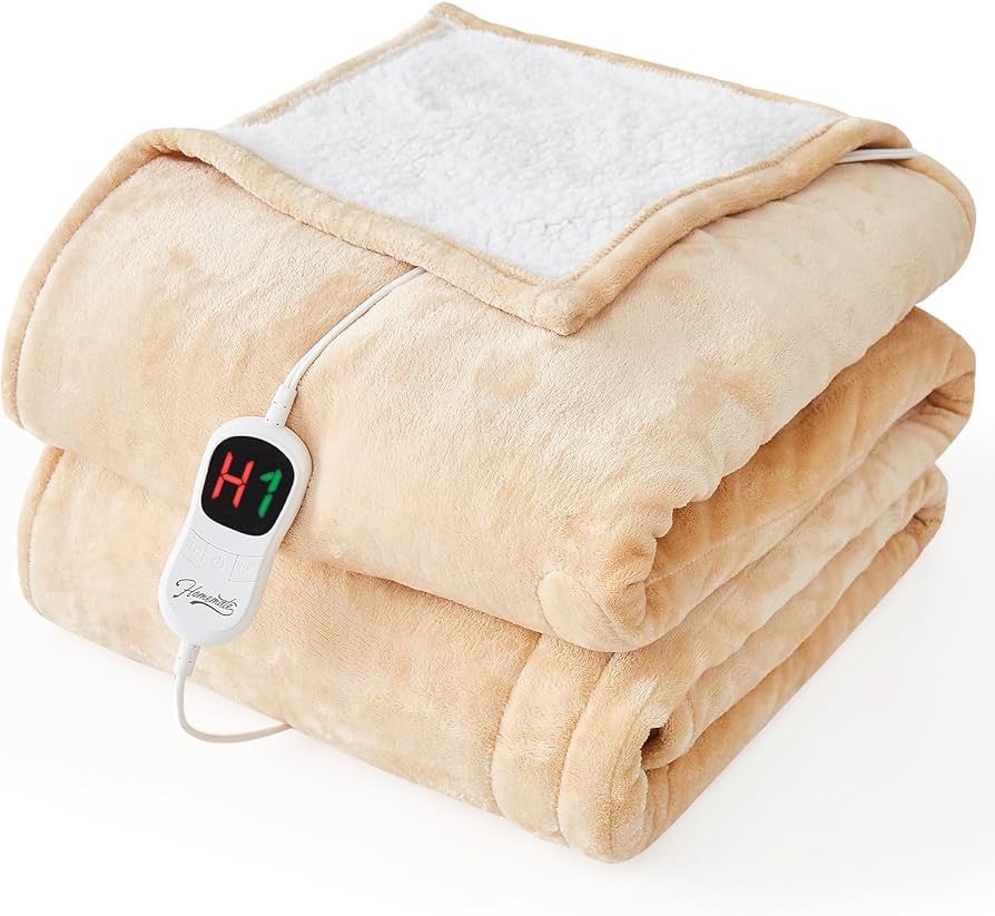 HomeMate Electric Heated Blanket Twin - 62"x84" Heating Bed Blankets Throw with 10 Heating Levels... | Amazon (US)