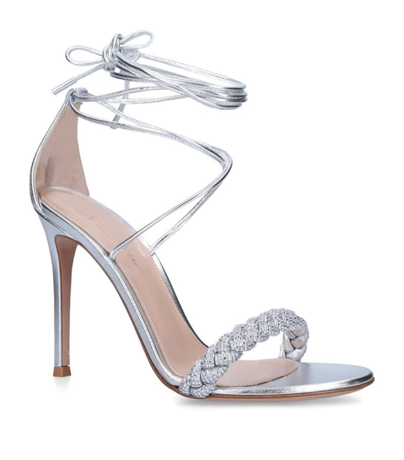 Gianvito Rossi Leather Crystal Leomi Sandals 105 | Harrods