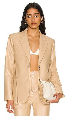 L'Academie Leena Blazer in Beige from Revolve.com | Revolve Clothing (Global)