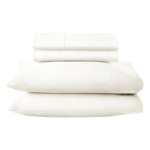 100% Organic Cotton Sheets Queen Size - GOTS Certified Organic Bed Sheets with Deep Pocket 500 Thread Count and Cozy Sateen Weave Gets Softer with Each Wash - Luxury 4 Piece Set (Natural, Queen) | Amazon (US)