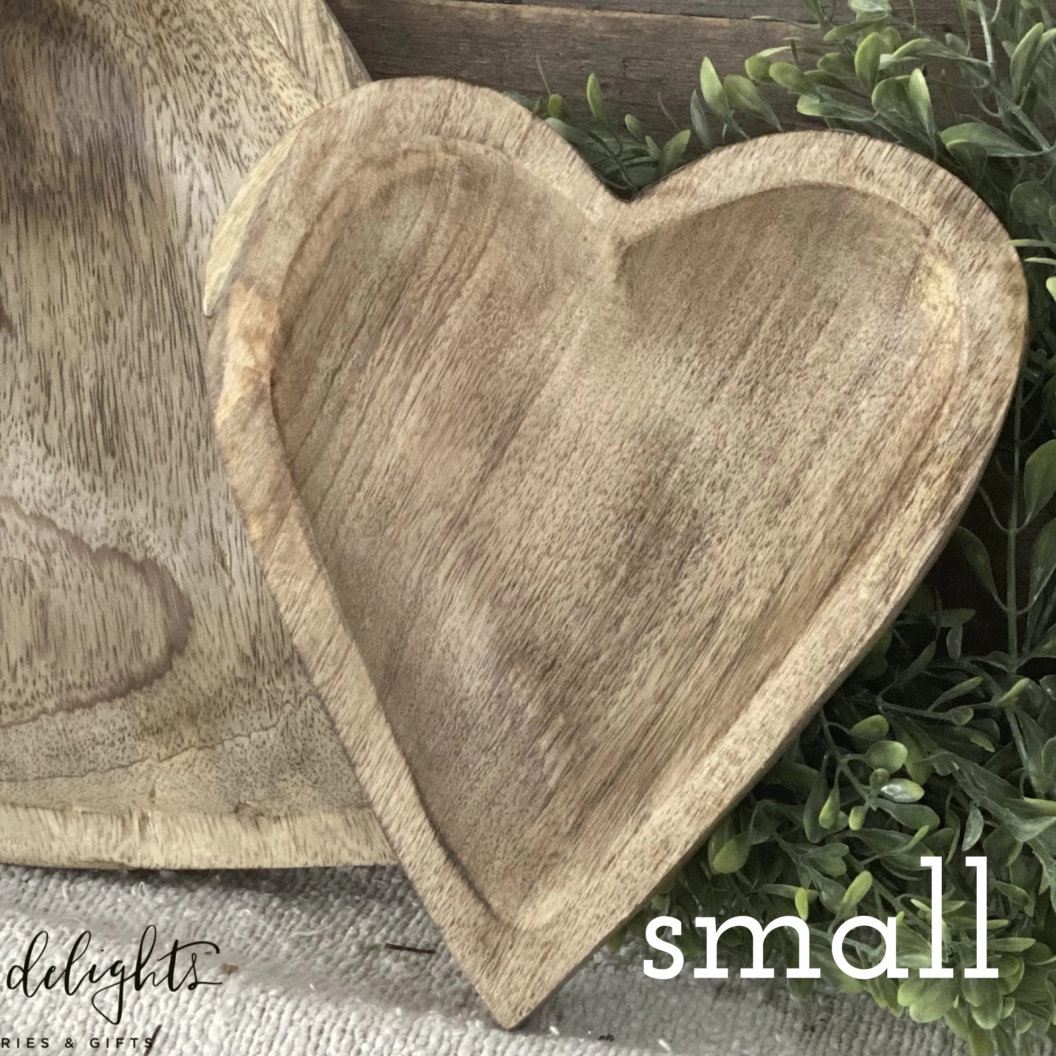 Wood Carved Hearts- Set of 2 | Interior Delights