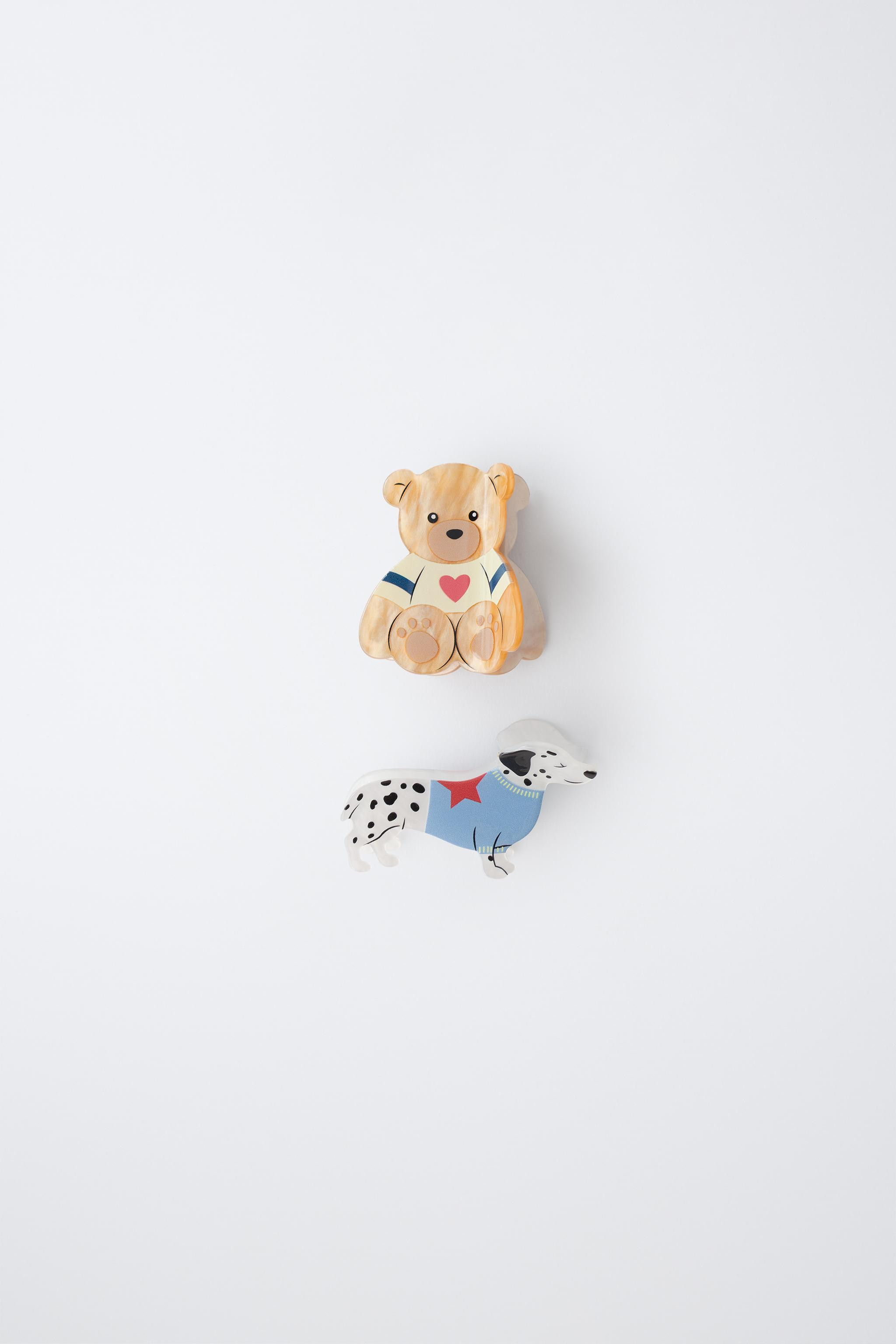 BEAR AND DOG HAIR CLIP 2-PACK | Zara UK