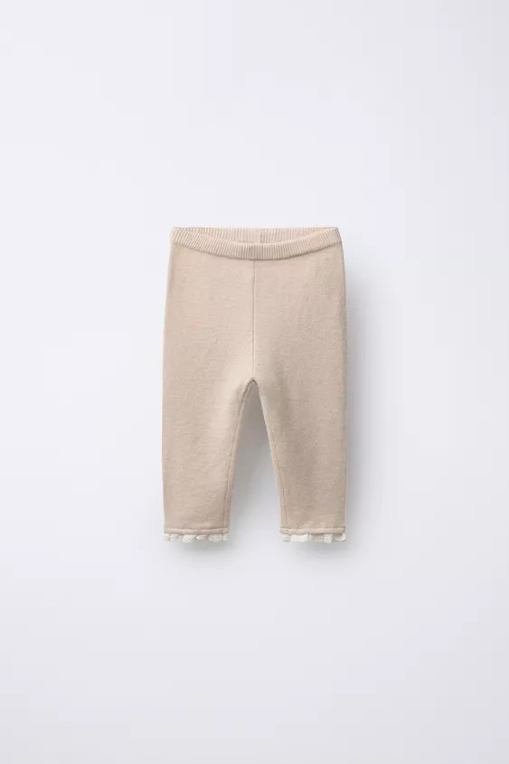 LACE TRIM KNIT LEGGINGS | Zara US