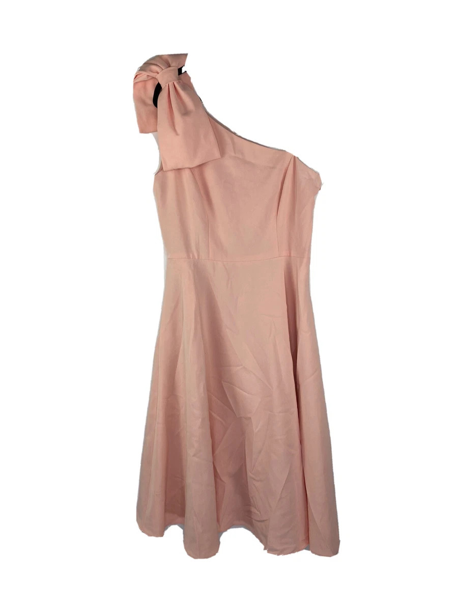 Gal Meets Glam YVONNE One Shoulder Bow Fit &amp; Flare Dress Rose Pink size 8 NWOT  | eBay | eBay US