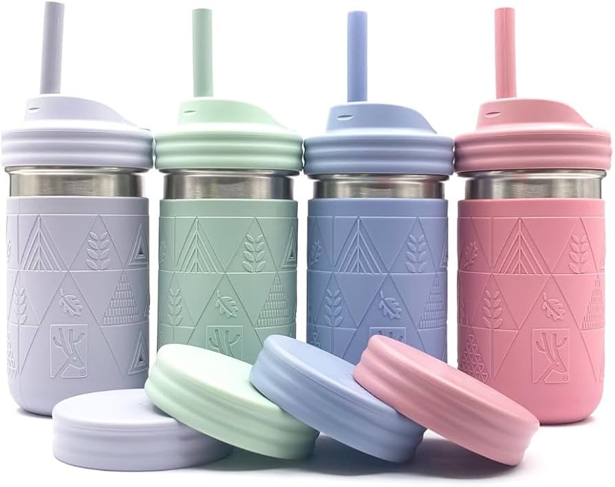 Elk and Friends 14oz Stainless Steel Kids + Toddler Drinking Cups | The Original Mason Jar with S... | Amazon (US)