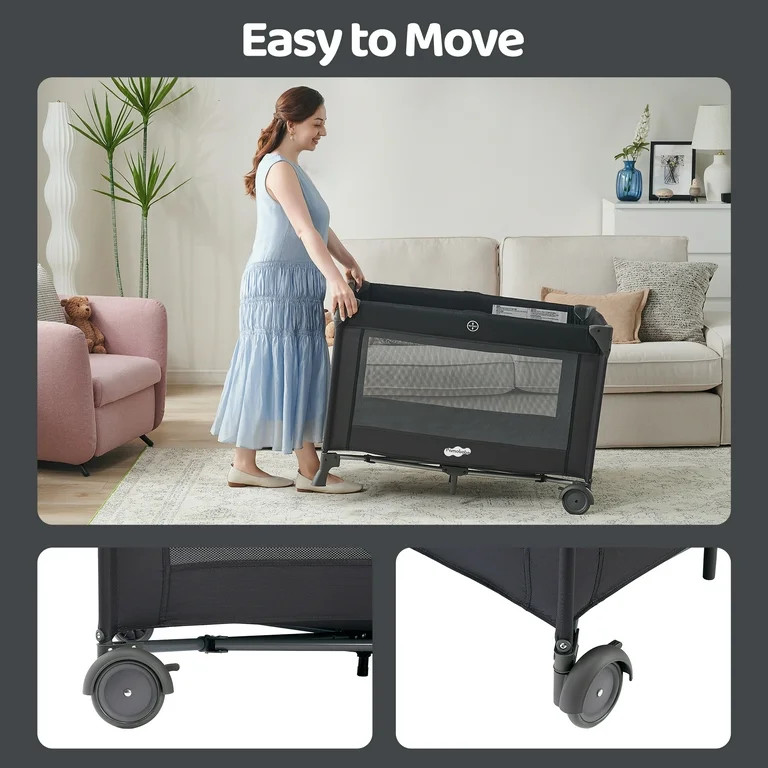 Pamo Babe 4-in-1 Baby Playard with Bassinet & Changing Table for Newborn | Walmart (US)