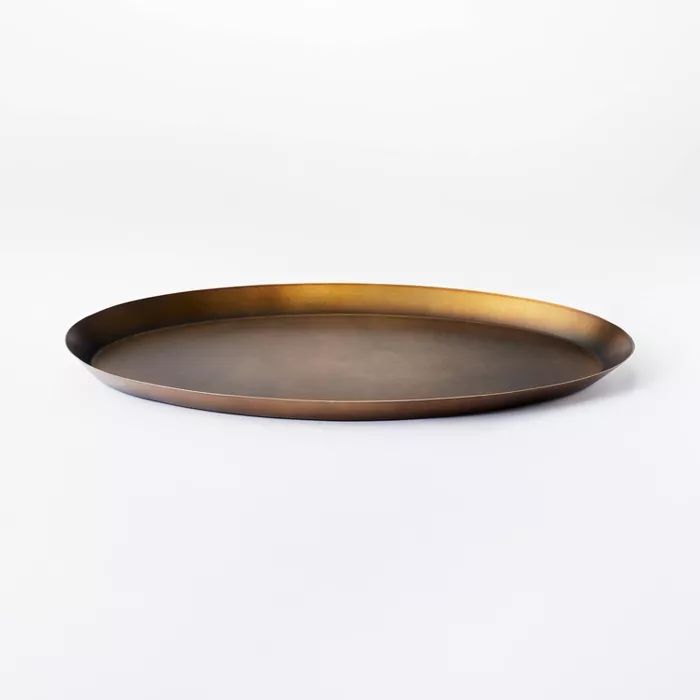 11&#34; x 1&#34; Oval Metal Tray Gold - Threshold&#8482; designed with Studio McGee | Target