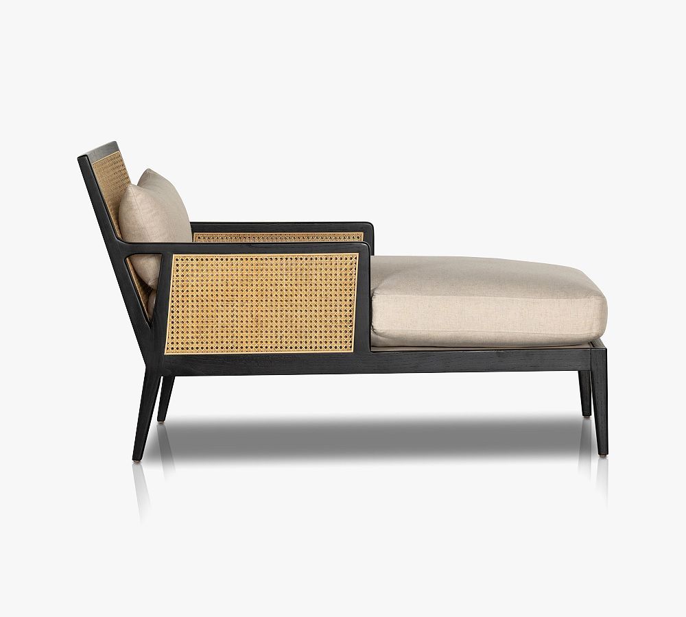 Lisbon Upholstered Cane Chaise Lounge | Pottery Barn (US)