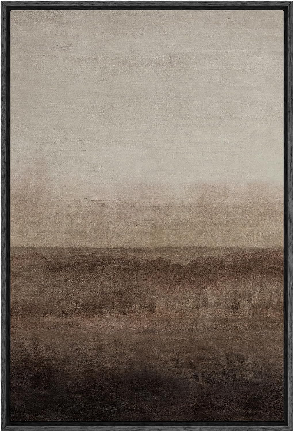SIGNFORD Framed Canvas Print Wall Art Abstract Brown and Beige Landscape Illustrations Minimalism Chic Relax/Calm Multicolor Warm for Living Room, Bedroom, Office - 24"x36" Black | Amazon (US)