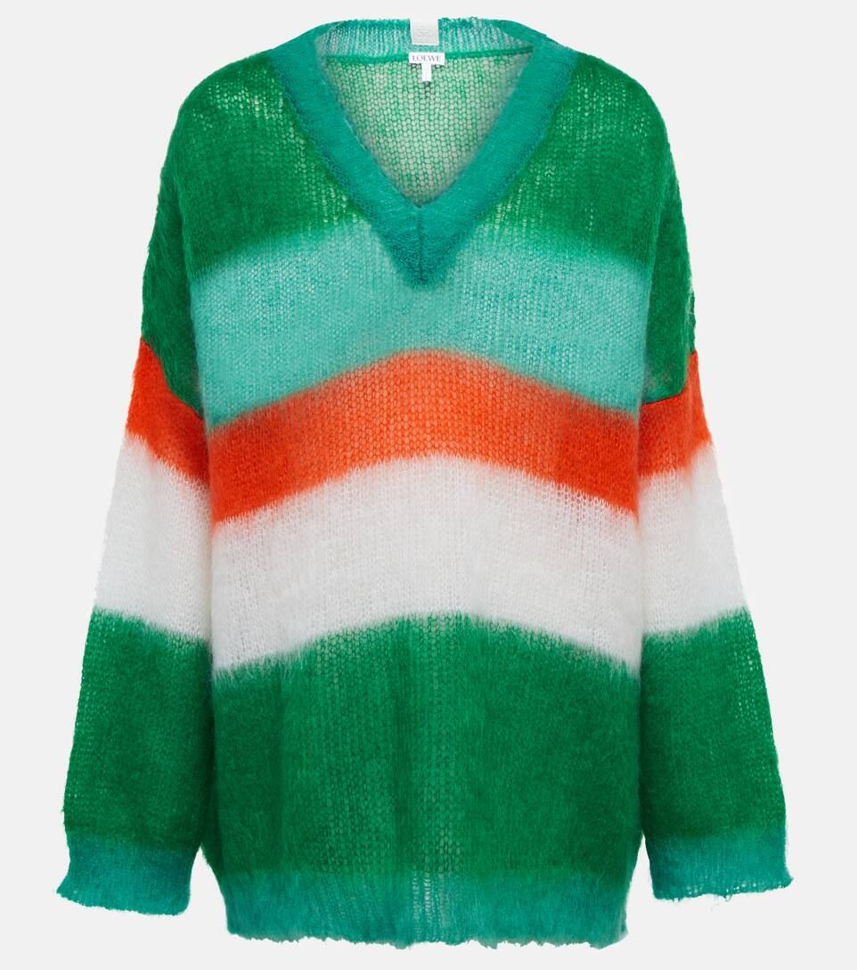 Striped mohair-blend knit sweater | Mytheresa (US/CA)