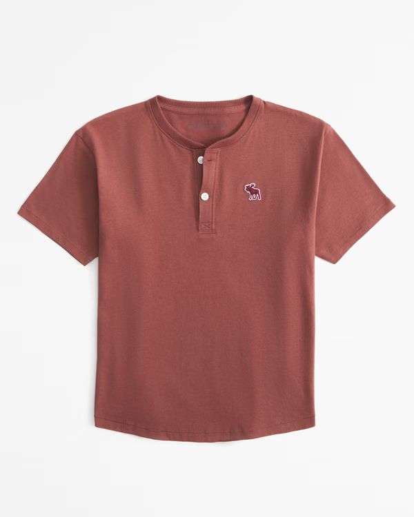 boys essential relaxed henley icon tee | boys tops | Abercrombie.com | Abercrombie & Fitch (US)